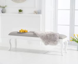 Sienna white bench with grey padded seat (to go with the 175cm table)
