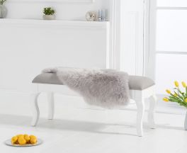 Sienna white small bench with grey padded seat (to go with the 130cm table)