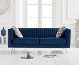 Danielle Blue Velvet 2 Seater Sofa