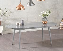 Opel Extending Light Grey High Gloss Dining Table