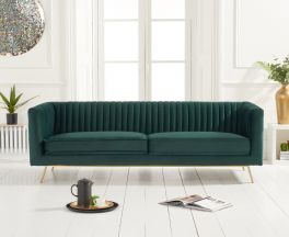Danielle Green Velvet 3 Seater Sofa