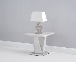 Rosario High Gloss Light Grey Lamp Table